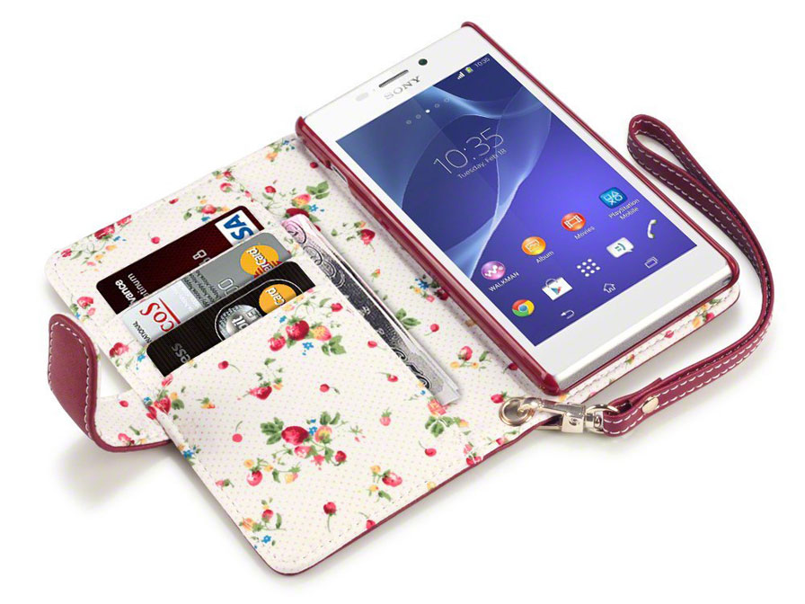 CaseBoutique Flower Wallet Case - Hoesje voor Sony Xperia M2