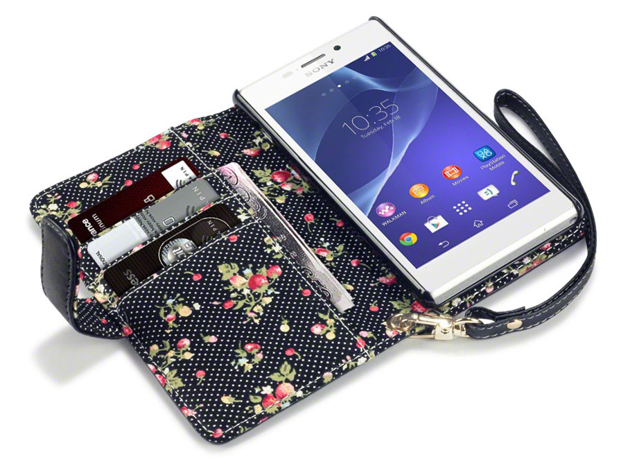CaseBoutique Flower Wallet Case - Hoesje voor Sony Xperia M2