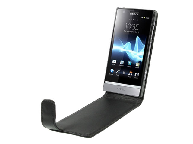Business Leather Flip Case voor Sony Xperia P (LT22i)