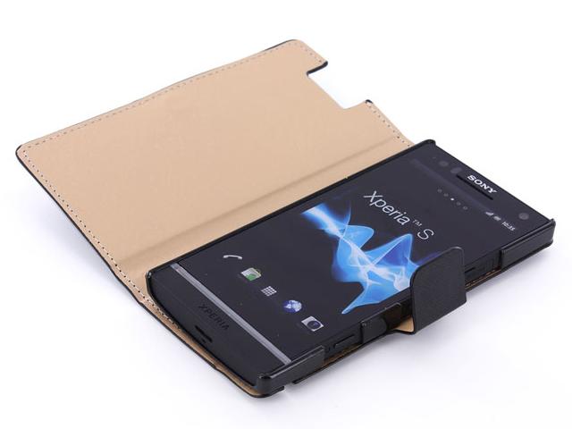 Classic Leather Sideflip Case voor Sony Xperia S