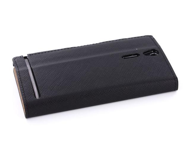 Classic Leather Sideflip Case voor Sony Xperia S