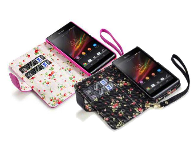 CaseBoutique Wallet Case met Bloemmotief Voering voor Sony Xperia SP