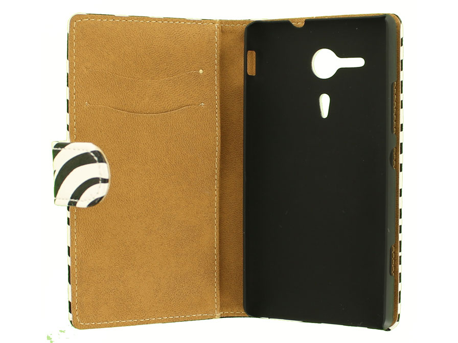 Zebra Book Case Hoesje voor Sony Xperia SP