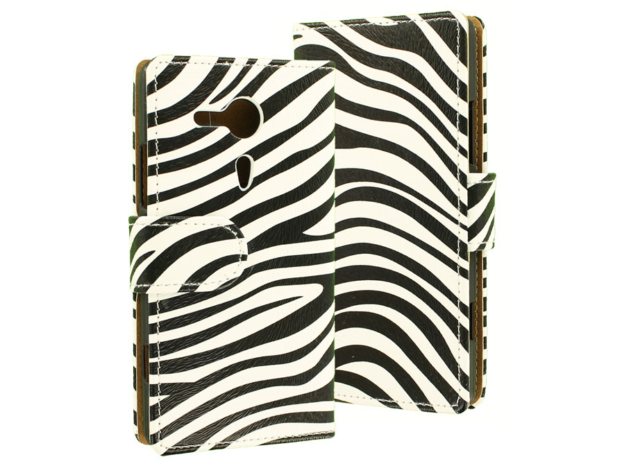 Zebra Book Case Hoesje voor Sony Xperia SP