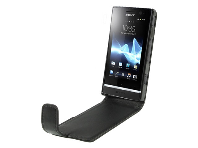 Business Leather Flip Case voor Sony Xperia U (ST25i)
