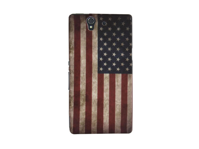 USA Vintage Flag TPU Soft Case voor Sony Xperia Z