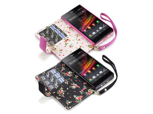 CaseBoutique Wallet Case met Bloemmotief Voering voor Sony Xperia Z