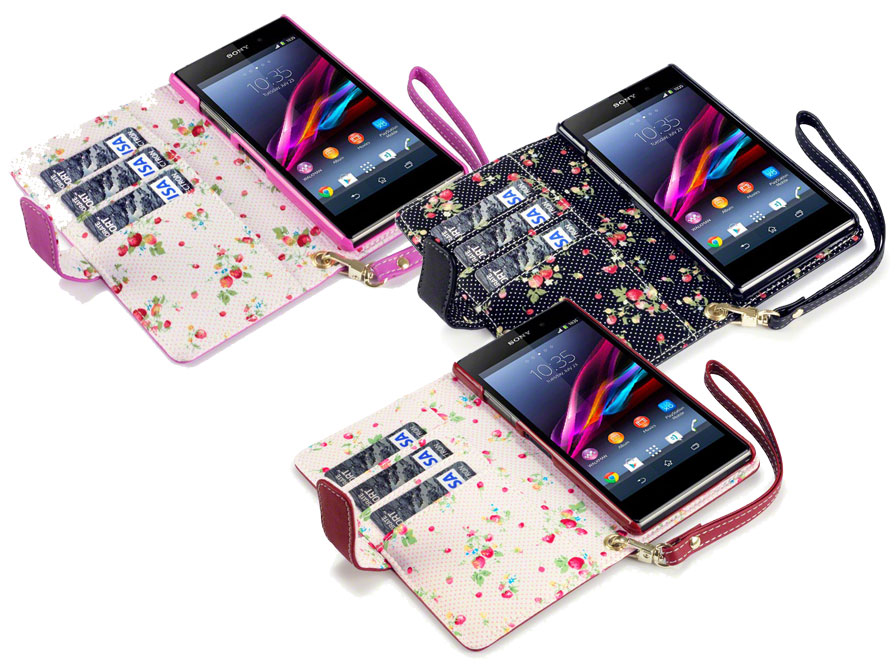 CaseBoutique Wallet Case met Bloemmotief Voering voor Sony Xperia Z1