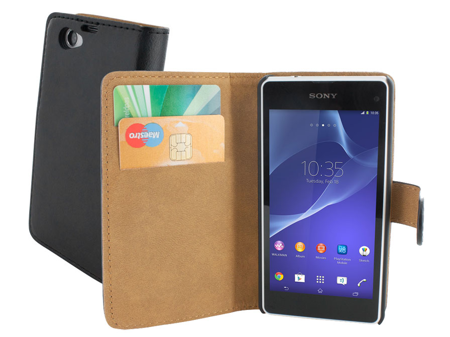Mobiparts Leren Classic Wallet Case voor Sony Xperia Compact