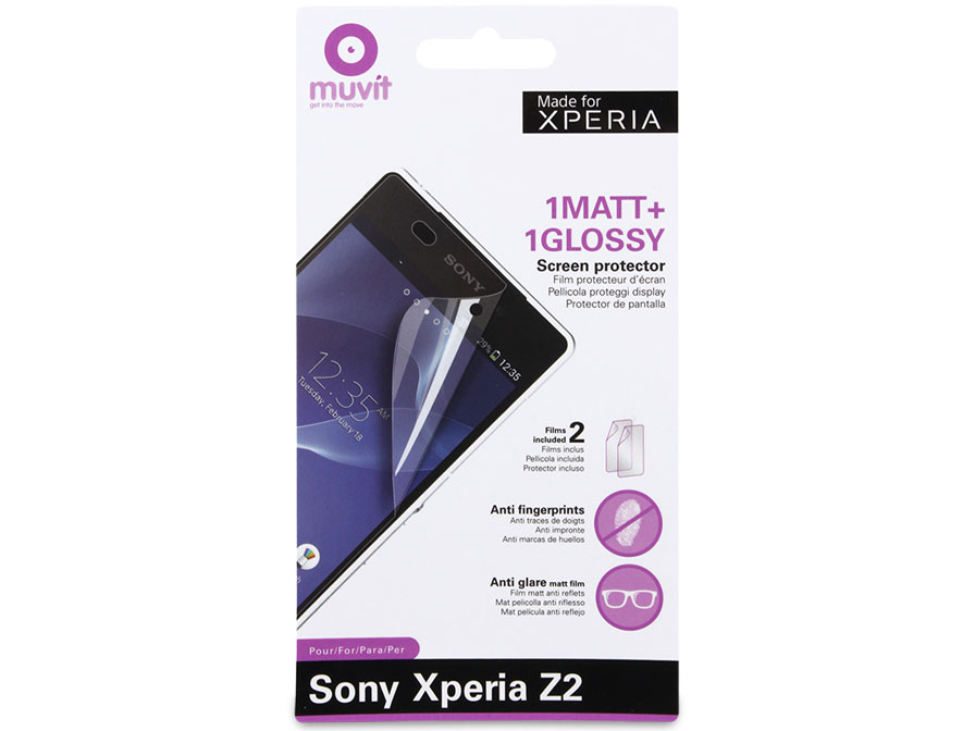 Muvit Screenprotector Glossy & Matte voor Sony Xperia Z2