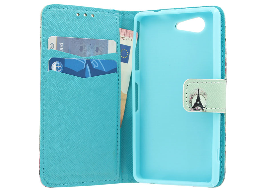 Retro Paris Wallet Case - Sony Xperia Z3 Compact hoesje