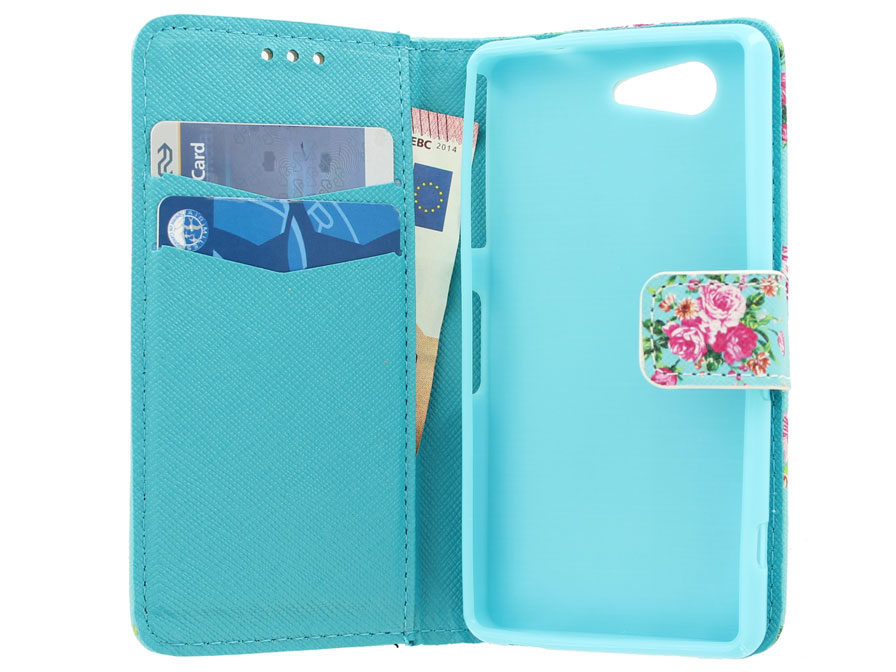 Flower Wallet Case - Sony Xperia Z3 Compact hoesje