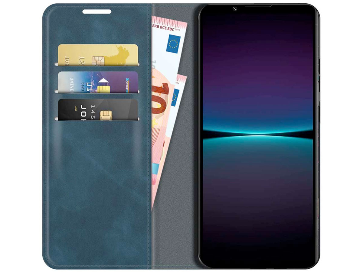 Just in Case Slim Wallet Case Blauw - Sony Xperia 1 IV hoesje