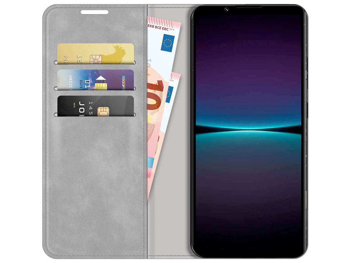 Just in Case Slim Wallet Case Grijs - Sony Xperia 1 IV hoesje