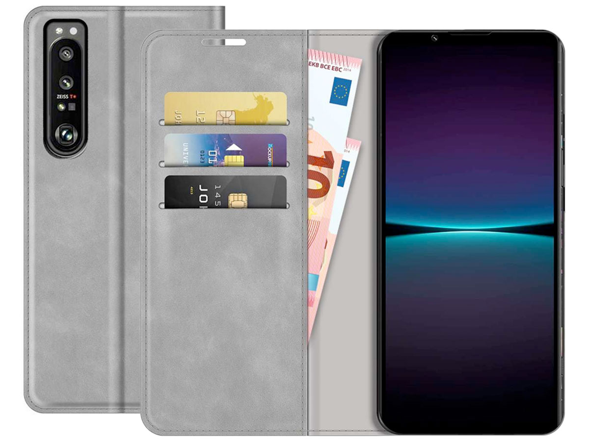 convergentie Postcode entiteit Slimfit Wallet Case Sony Xperia 1 IV Hoesje | Grijs