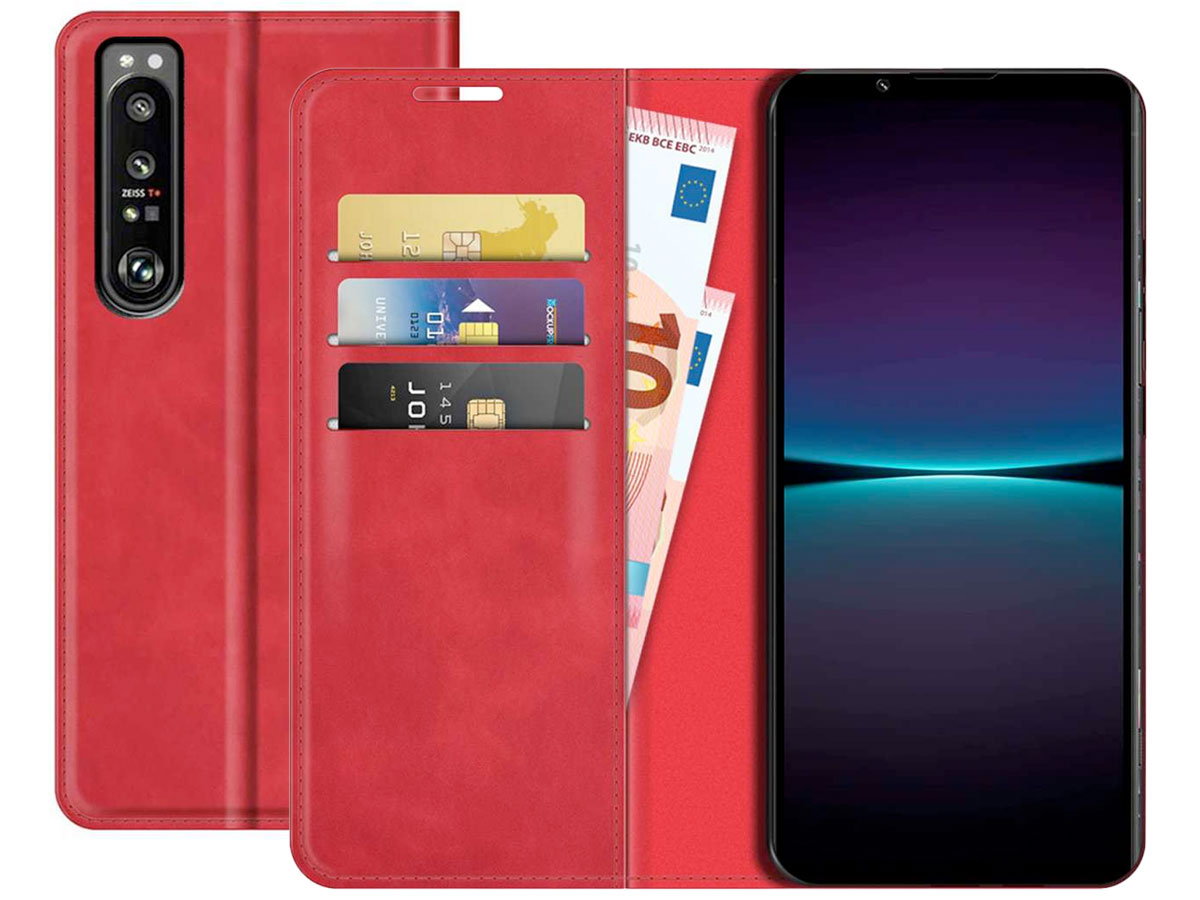 serie Verplicht wenselijk Slimfit Wallet Case Sony Xperia 1 IV Hoesje | Rood