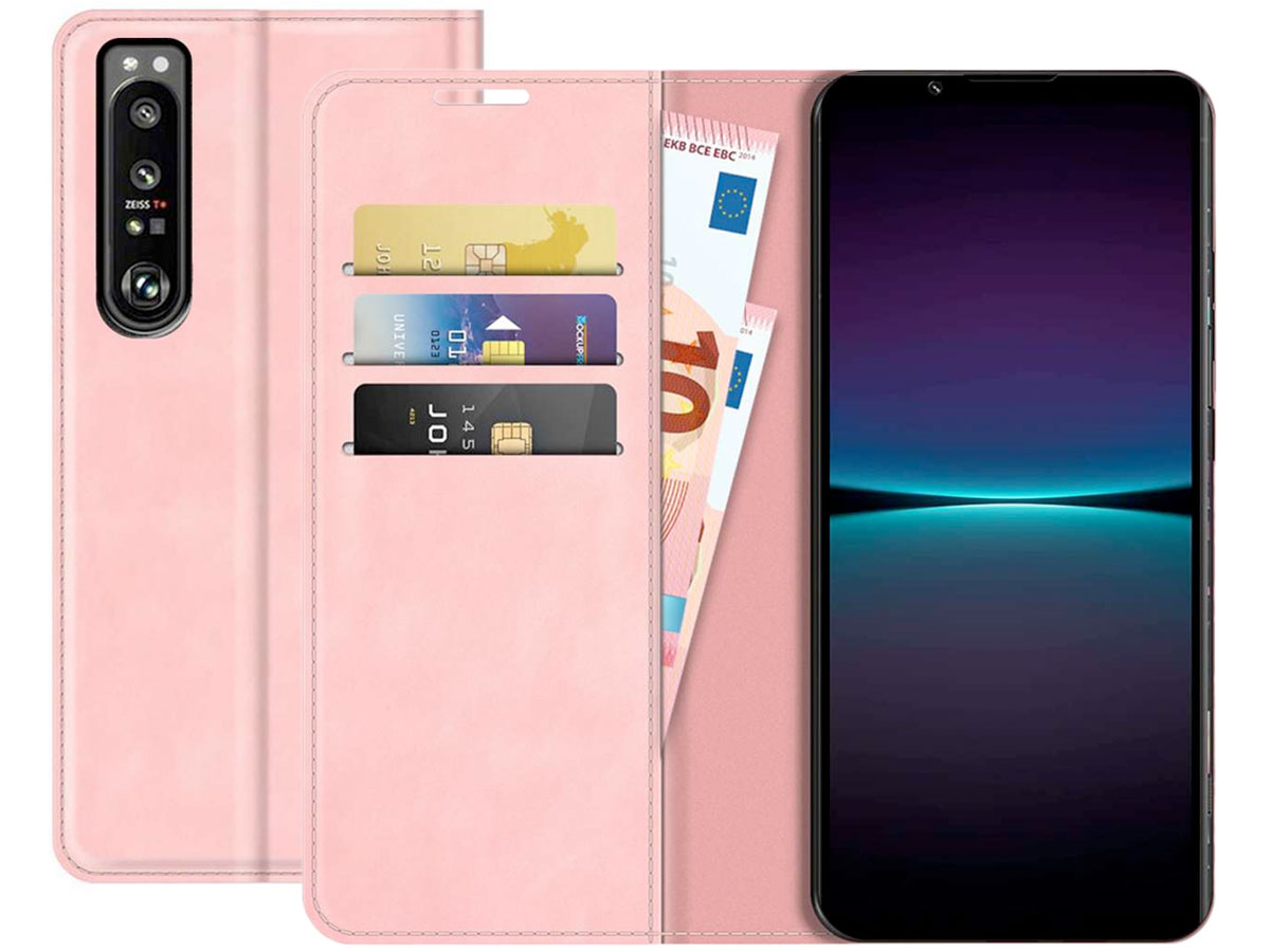 Just in Case Slim Wallet Case Roze - Sony Xperia 1 IV hoesje