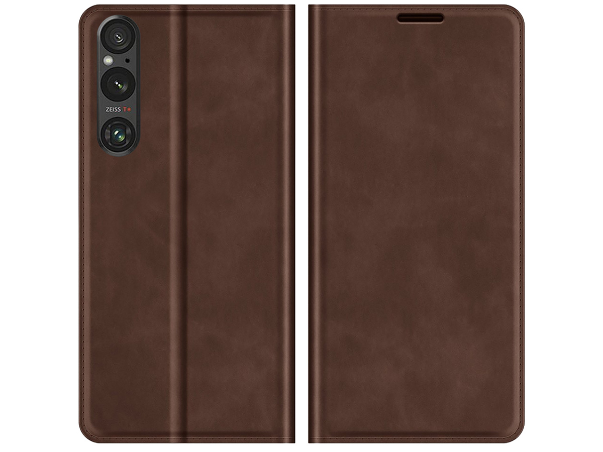 Just in Case Slim Wallet Case Bruin - Sony Xperia 1 V hoesje