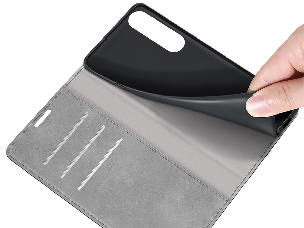 Just in Case Slim Wallet Case Grijs - Sony Xperia 1 V hoesje