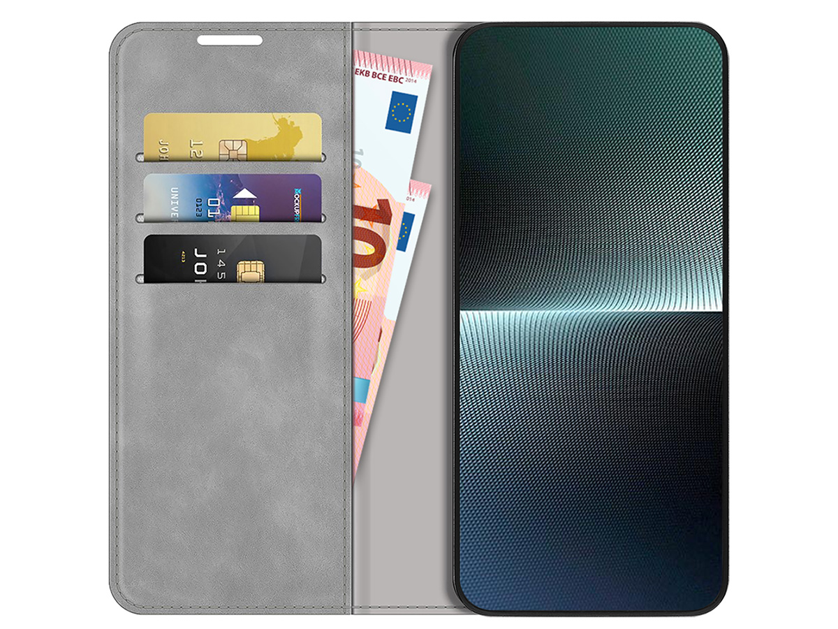 Just in Case Slim Wallet Case Grijs - Sony Xperia 1 V hoesje