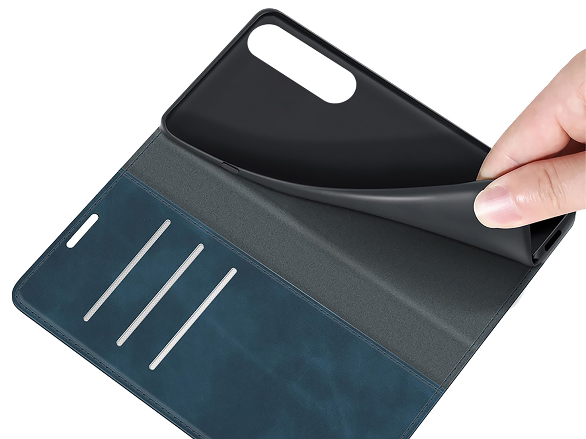 Just in Case Slim Wallet Case Blauw - Sony Xperia 1 V hoesje