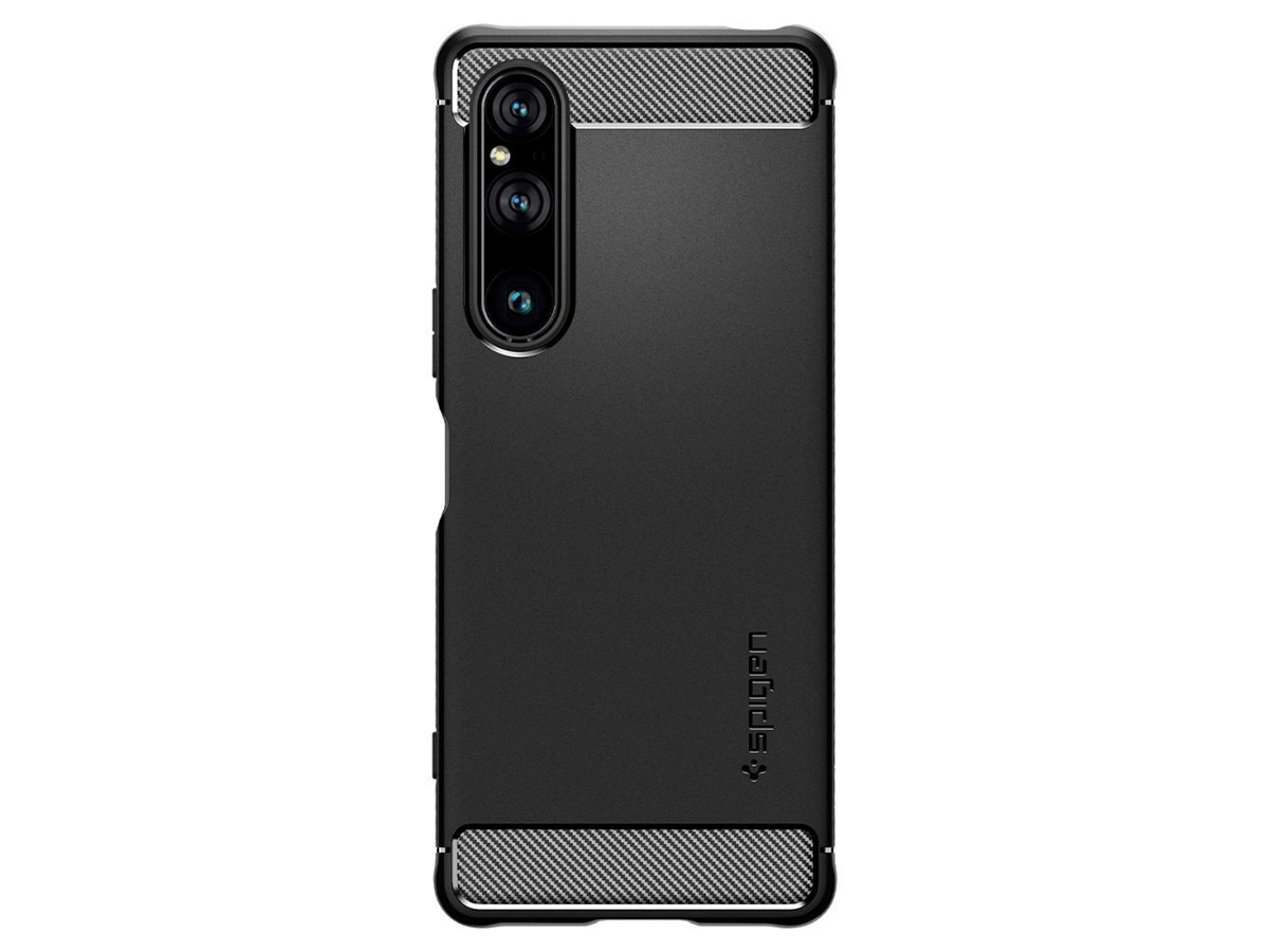 Spigen Rugged Armor Case Zwart - Sony Xperia 1 V Hoesje