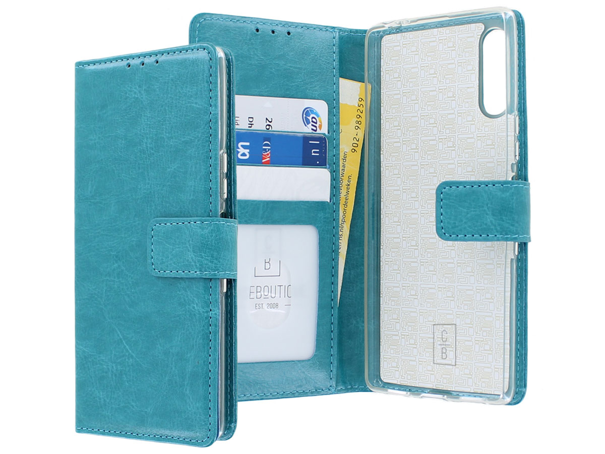 Bookcase Mapje Turquoise - Sony Xperia 10 II hoesje