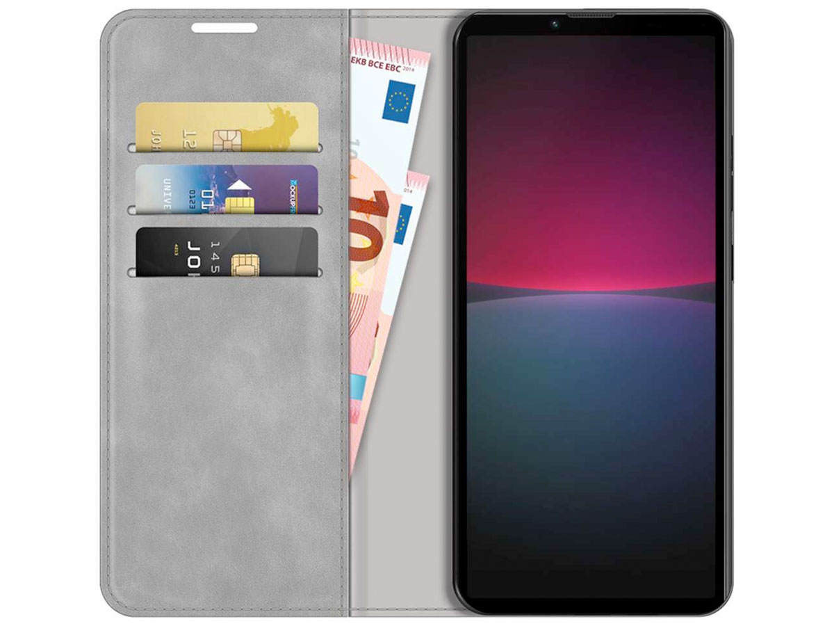 Just in Case Slim Wallet Case Grijs - Sony Xperia 10 IV hoesje