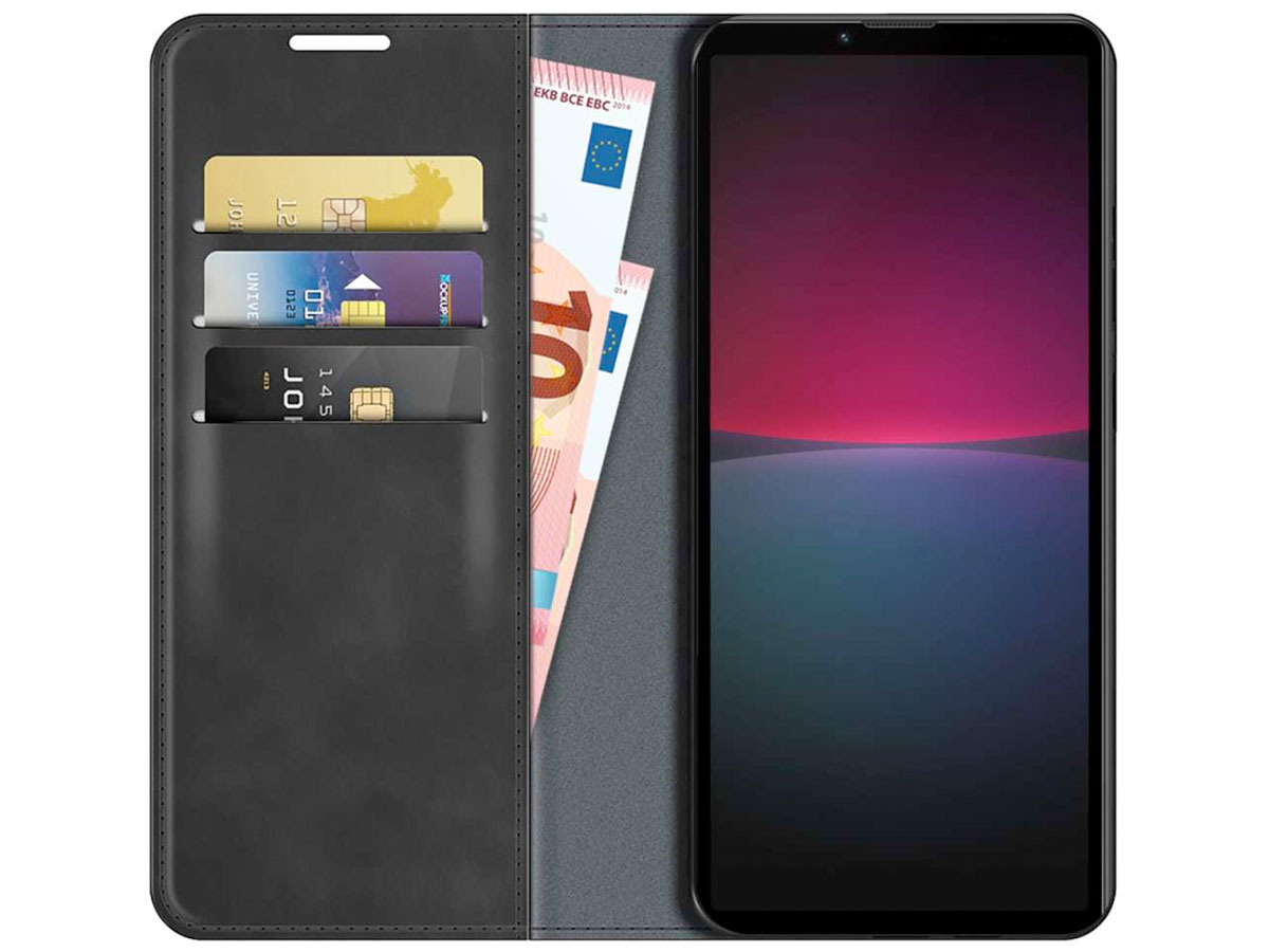 Just in Case Slim Wallet Case Zwart - Sony Xperia 10 IV hoesje