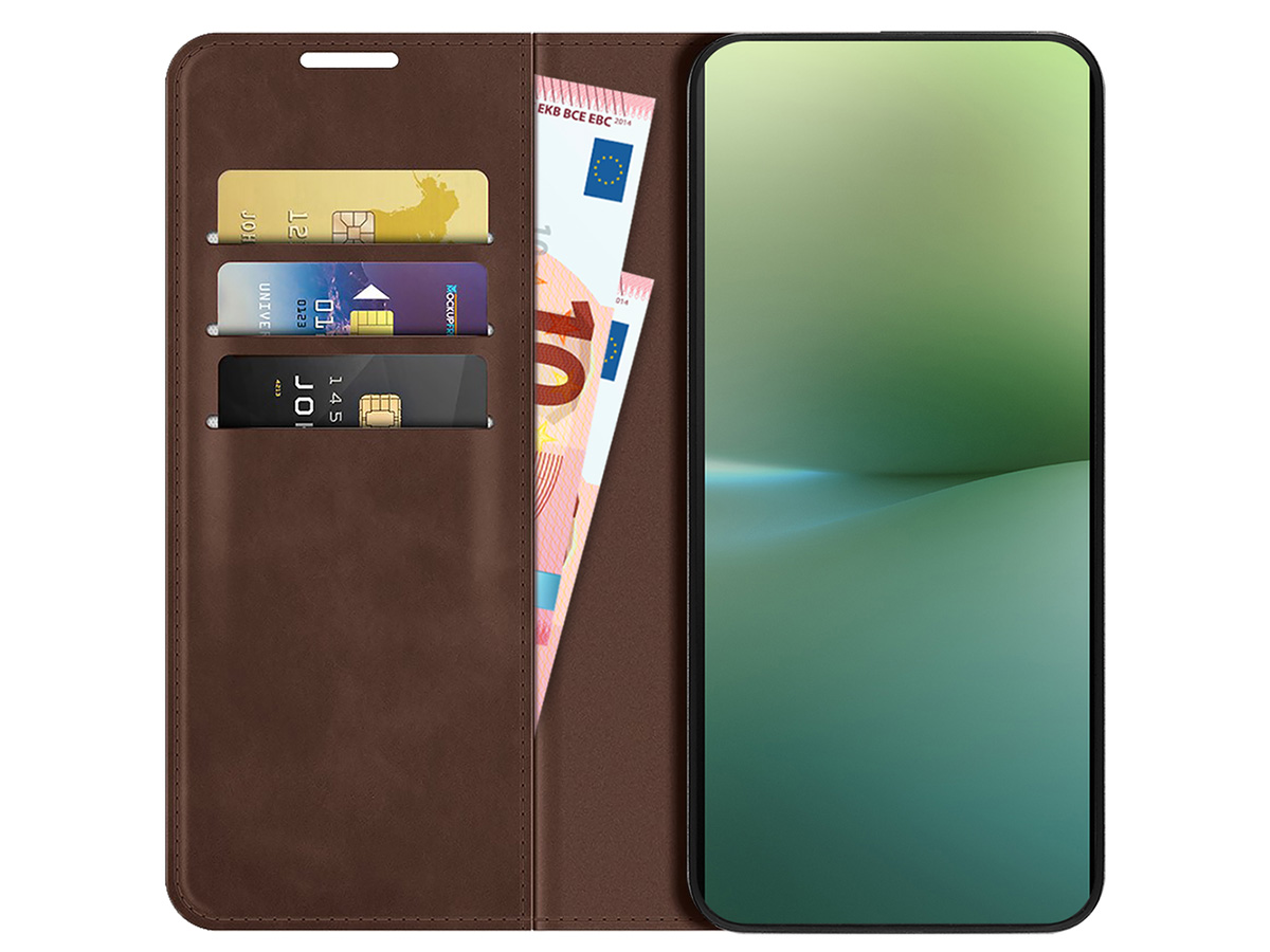 Just in Case Slim Wallet Case Bruin - Sony Xperia 10 V hoesje