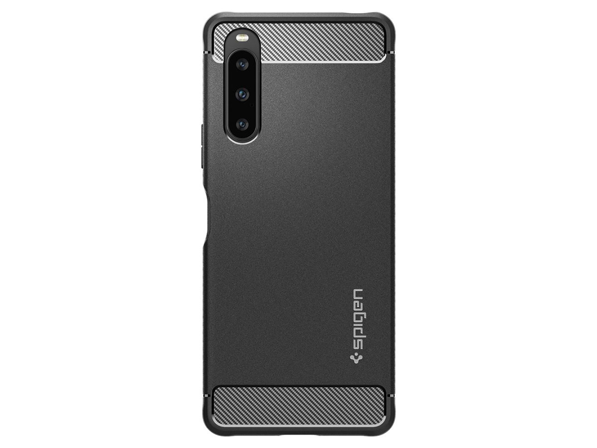 Spigen Rugged Armor Case Zwart - Sony Xperia 10 V Hoesje