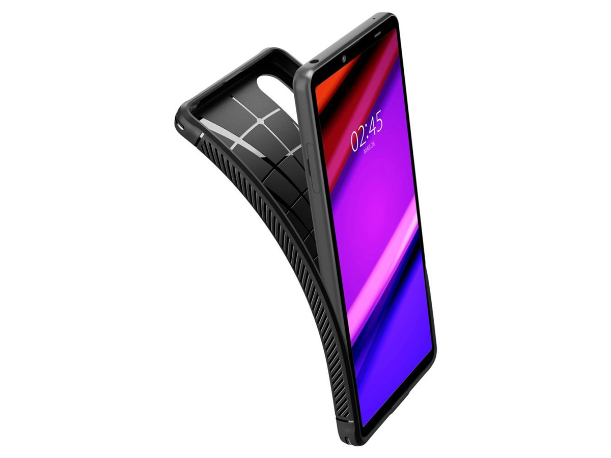 Spigen Rugged Armor Case Zwart - Sony Xperia 10 V Hoesje