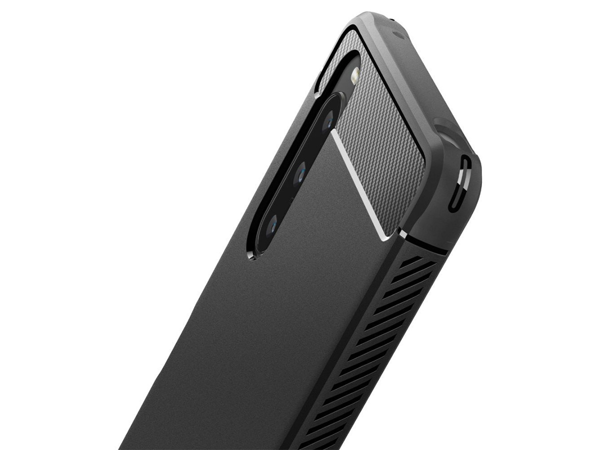 Spigen Rugged Armor Case Zwart - Sony Xperia 10 V Hoesje