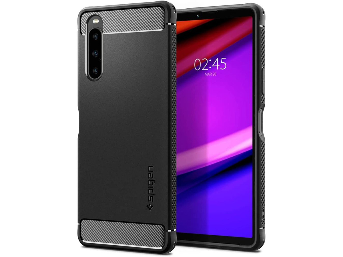 Spigen Rugged Armor Case Zwart - Sony Xperia 10 V Hoesje