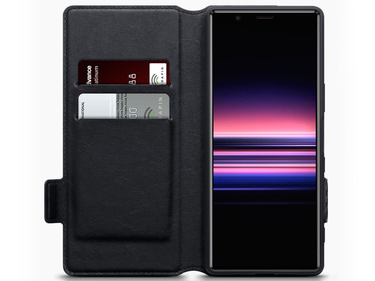 CaseBoutique Slim Bookcase Carbon - Sony Xperia 5 hoesje