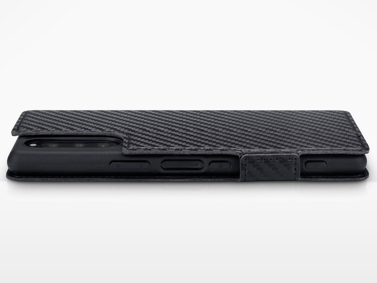 CaseBoutique Slim Bookcase Carbon - Sony Xperia 5 hoesje