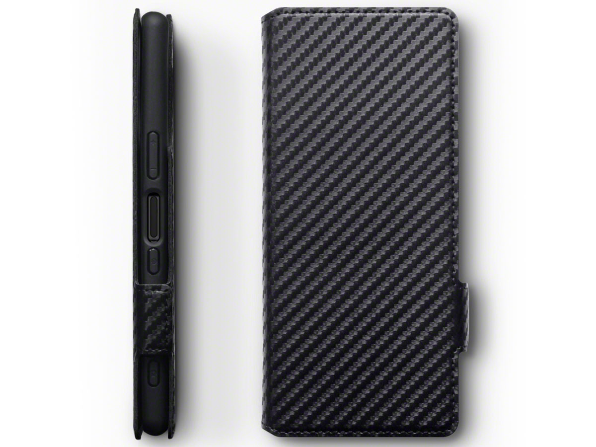 CaseBoutique Slim Bookcase Carbon - Sony Xperia 5 hoesje