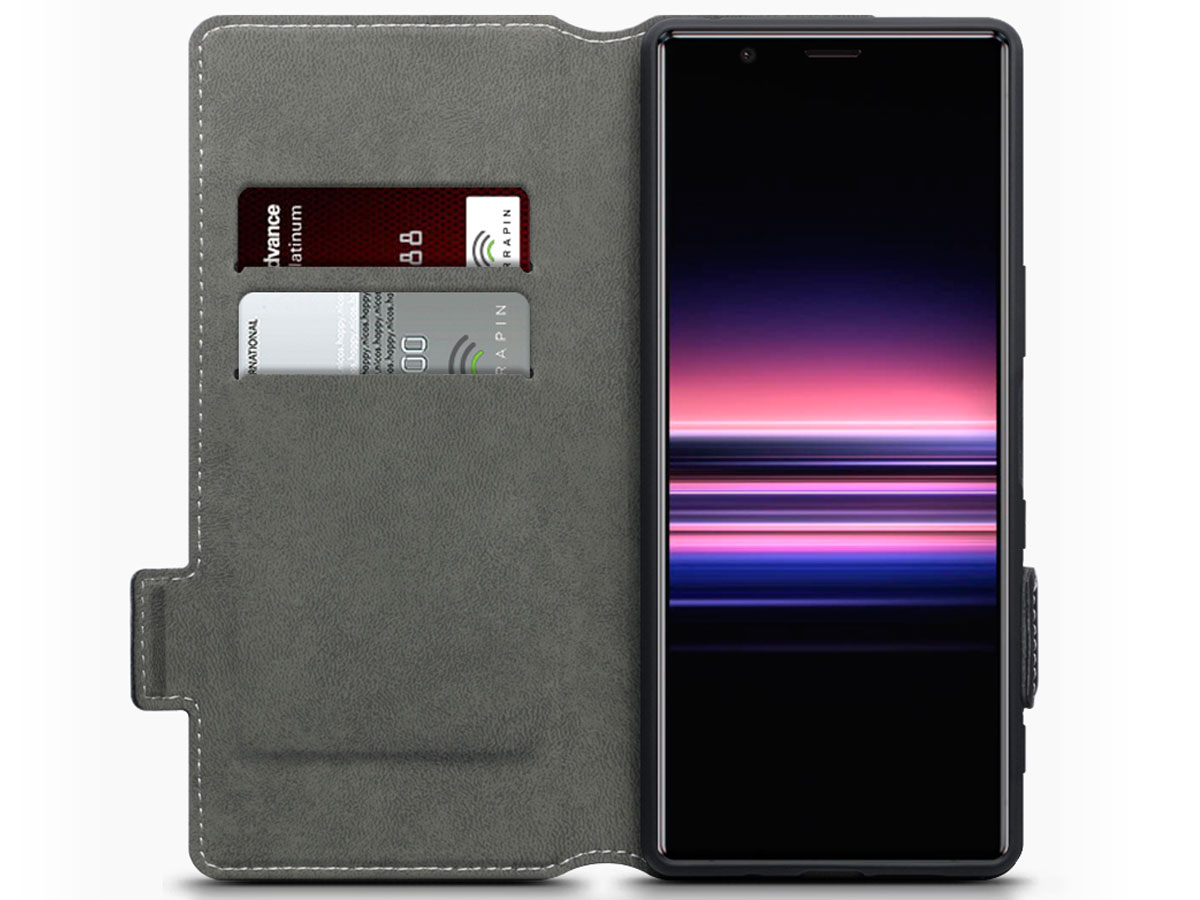 CaseBoutique Slim Bookcase Zwart - Sony Xperia 5 hoesje