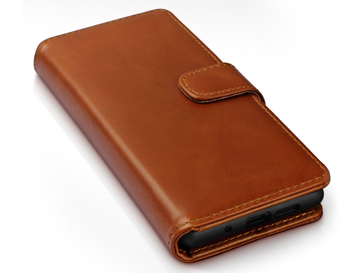 CaseBoutique Leather Wallet Case Cognac - Sony Xperia 5 hoesje