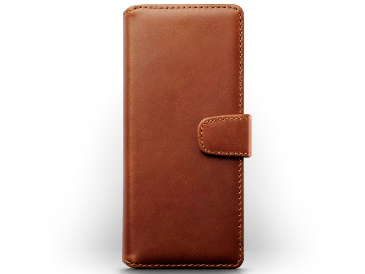 CaseBoutique Leather Wallet Case Cognac - Sony Xperia 5 hoesje