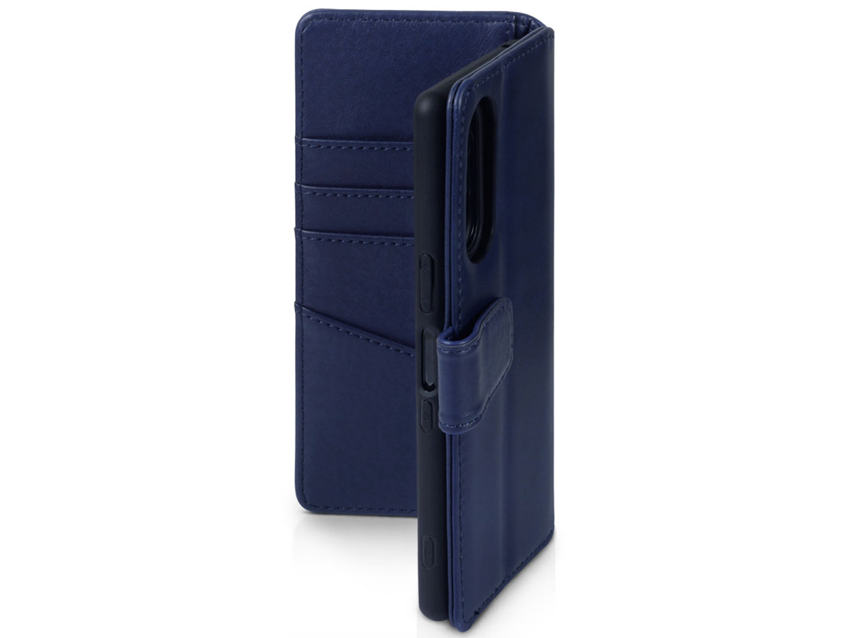 CaseBoutique Leather Wallet Case Donkerblauw - Sony Xperia 5 hoesje