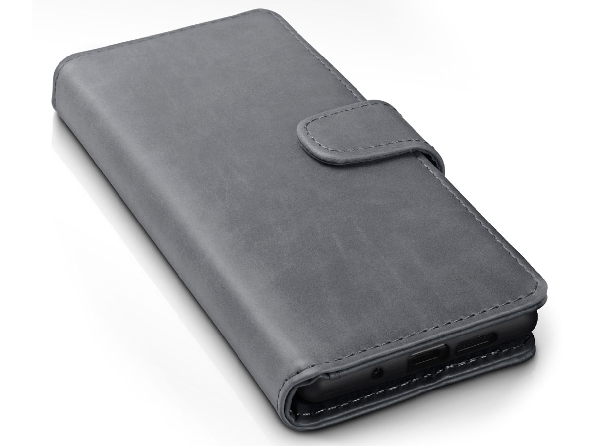 CaseBoutique Leather Wallet Case Grijs - Sony Xperia 5 hoesje