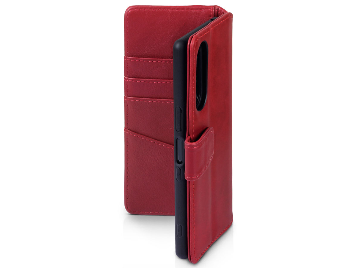 CaseBoutique Leather Wallet Case Rood - Sony Xperia 5 hoesje