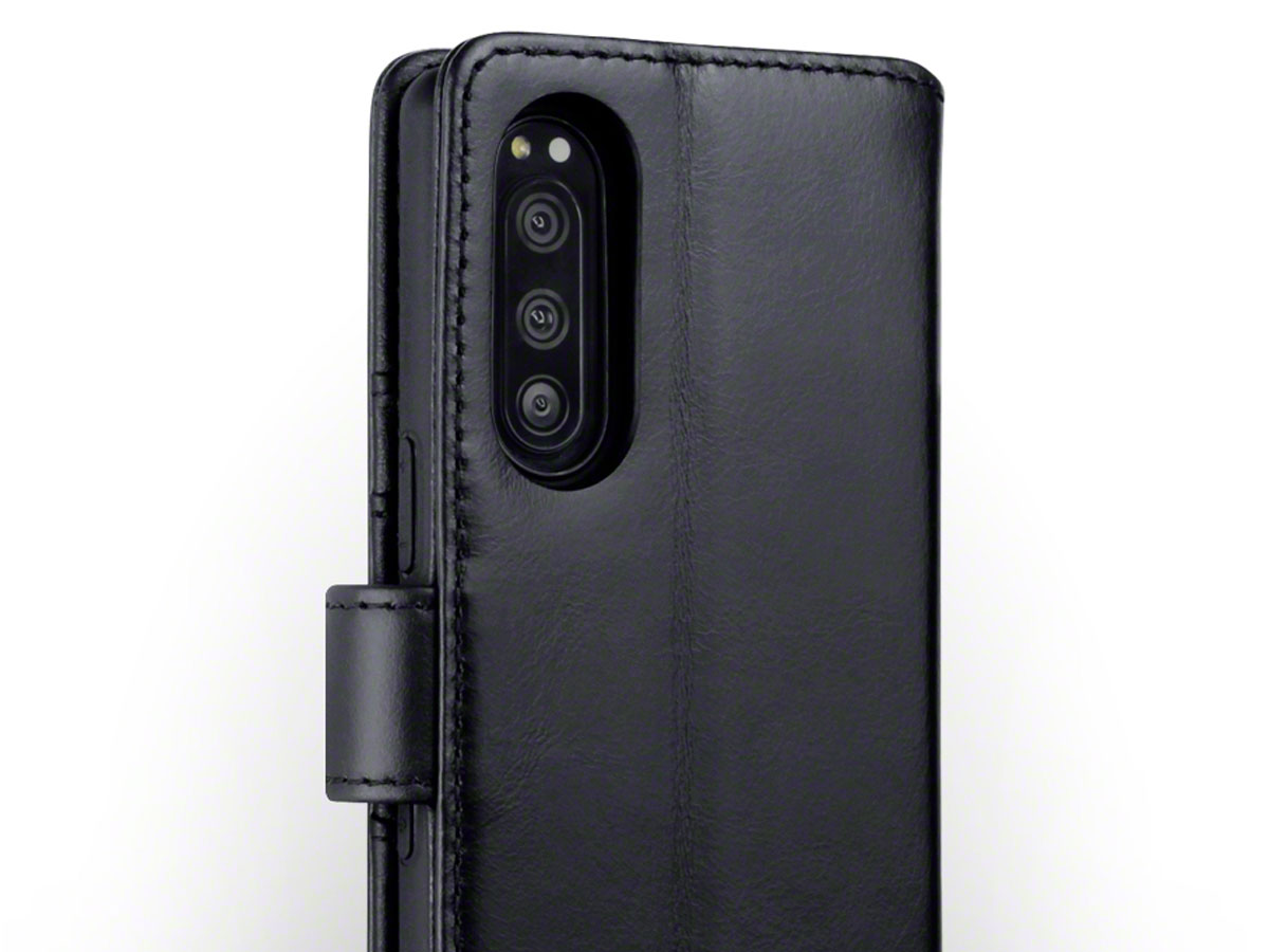 CaseBoutique Leather Wallet Case Zwart - Sony Xperia 5 hoesje