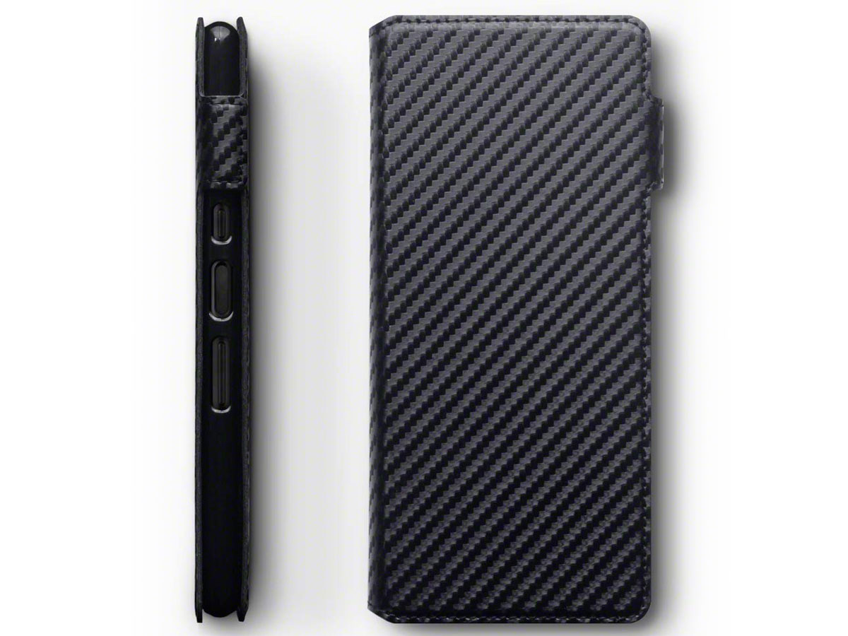 CaseBoutique Slim Wallet Case Carbon - Sony Xperia 10 Plus hoesje