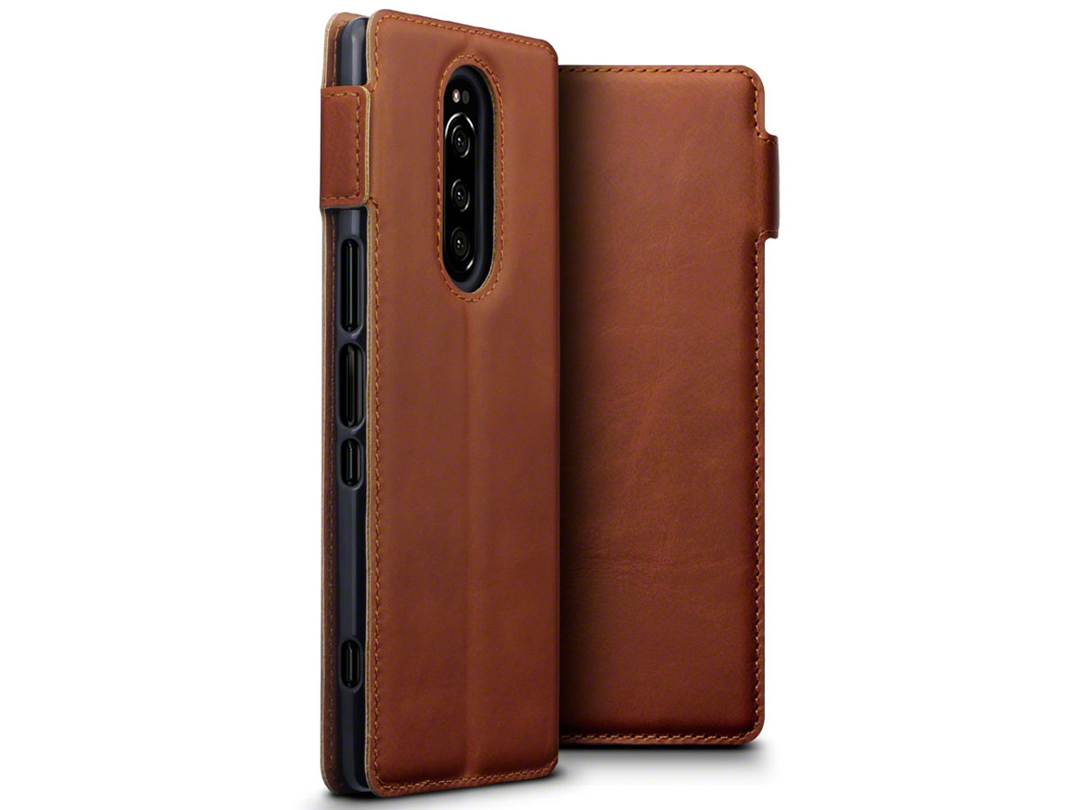 CaseBoutique Leather Case Cognac Leer - Sony Xperia 1 hoesje