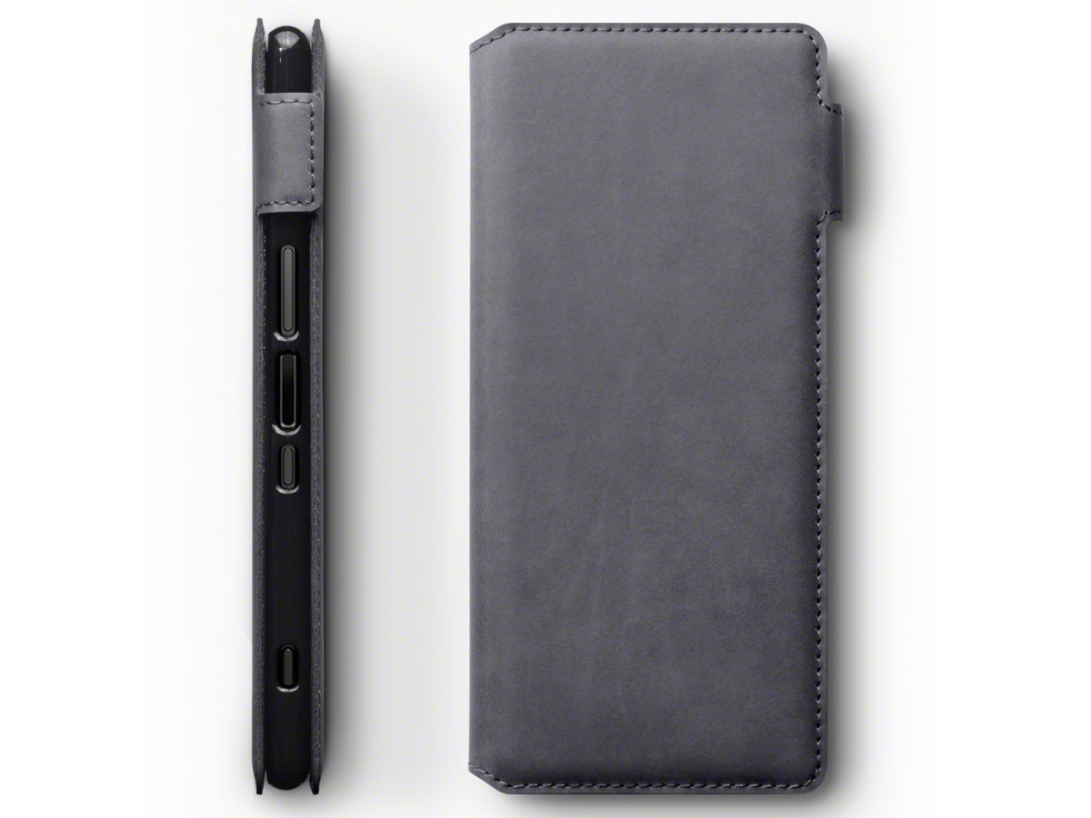 CaseBoutique Leather Case Grijs Leer - Sony Xperia 1 hoesje