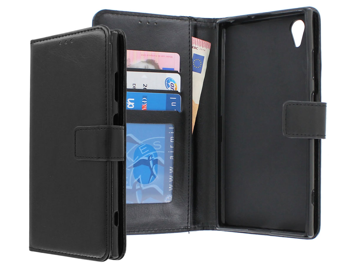 Bookcase Wallet Zwart - Sony Xperia XA1 Plus hoesje