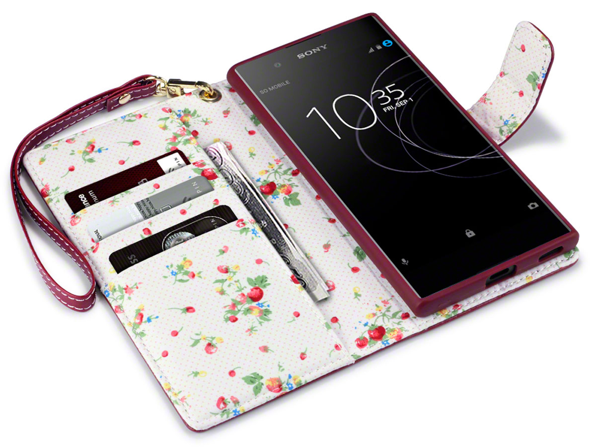 CaseBoutique Flower Bookcase - Sony Xperia XA1 Plus Hoesje