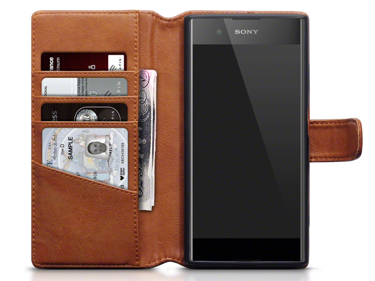 CaseBoutique Case Cognac Leer - Sony Xperia XA1 Plus Hoesje